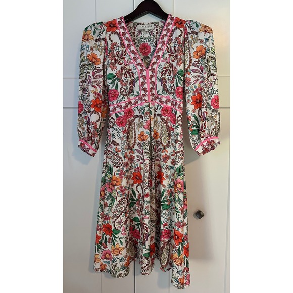 Hale Bob Dresses & Skirts - Hale Bob Los Angeles Jersey Floral Paisley V-Neck Midi Dress  XS